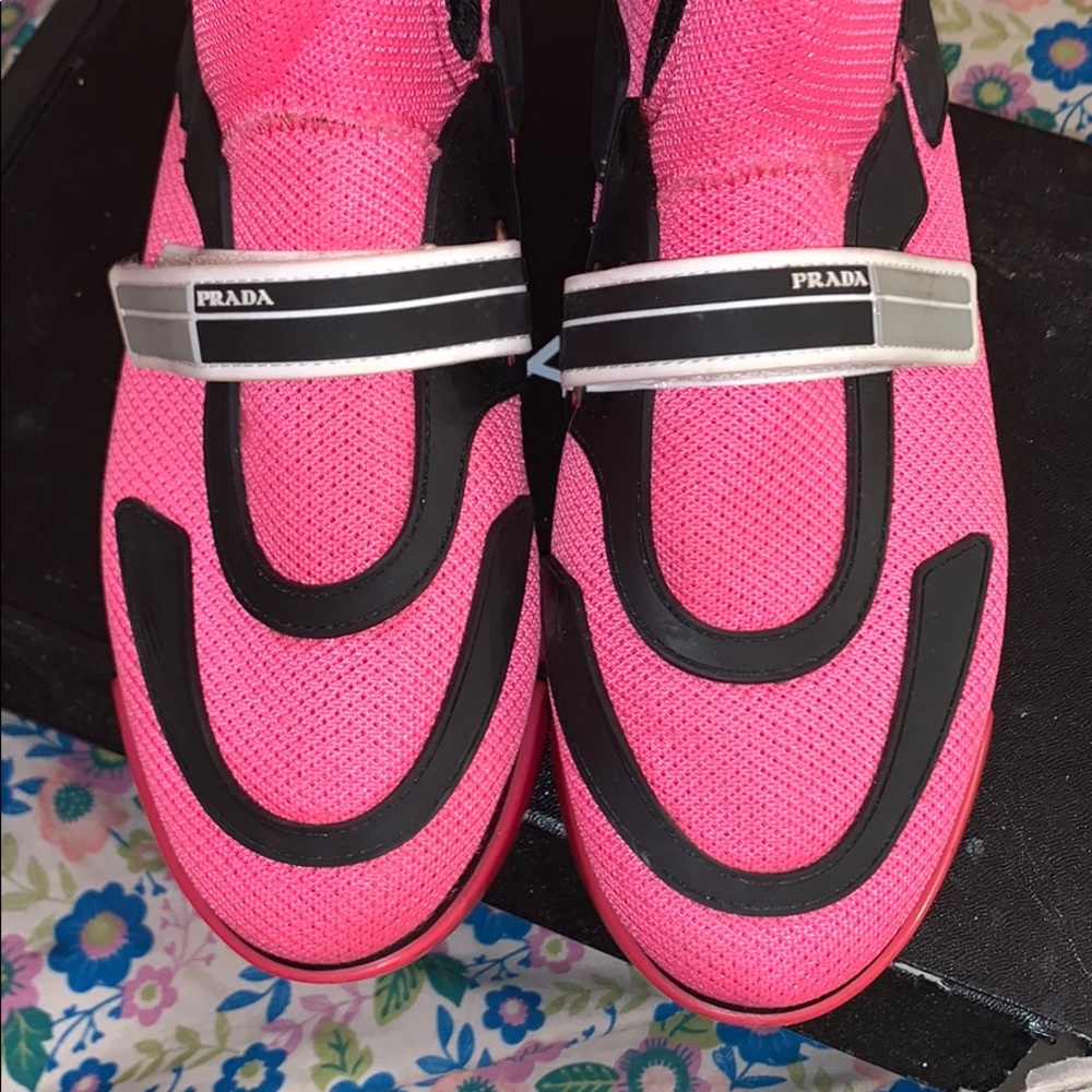 Prada Nylon High Top Pink Sneaker - Picture 3 of 5